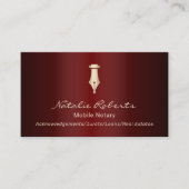 Carte De Visite Stylo de signalisation en or pour notaire mobile r (Devant)