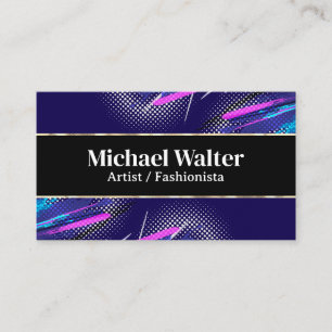 Carte De Visite Stylo demi-ton dynamique   Découpe Or