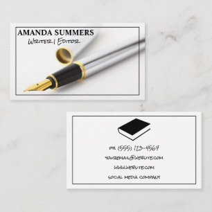 Carte De Visite Stylo d'encre   Écrivain   Notaire public