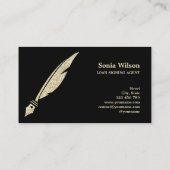 Carte De Visite Stylo en plume professionnel élégant (Dos)