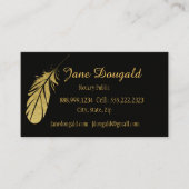 Carte De Visite Stylo en plumes d'or Noir classique Notaire voitur (Devant)