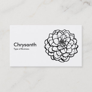 Carte De Visite Stylo et encre Dahlia - noir sur blanc
