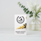 Carte De Visite Stylo Fontaine | Logo du notaire public (Debout devant)