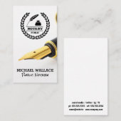 Carte De Visite Stylo Fontaine | Logo du notaire public (Devant / Derrière)