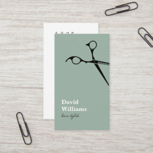 Carte De Visite Stylo minimaliste moderne vert cheveux blancs