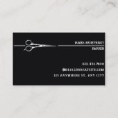 Carte De Visite Stylo moderne de cheveux noirs Barbershop (Dos)