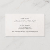 Carte De Visite Stylo moderne Silver Sequin Monogramme Beauté (Dos)