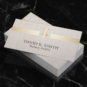 Carte De Visite Stylo Notaire Public Golden Pen Élégant Linge