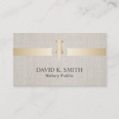 Carte De Visite Stylo Notaire Public Golden Pen Élégant Linge (Devant)