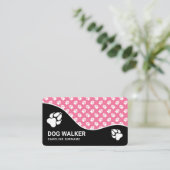 Carte De Visite Stylo Pink And Black Paws Chien Walker Animal assi (Debout devant)