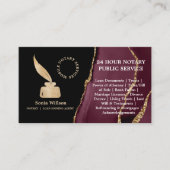 Carte De Visite Stylo plume de l'agent de signature du notaire et  (Devant)