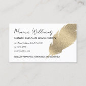 Carte De Visite Stylo plume doré notaire (Dos)