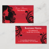 Carte De Visite Stylo pour femmes Silhouette | Red (Devant / Derrière)