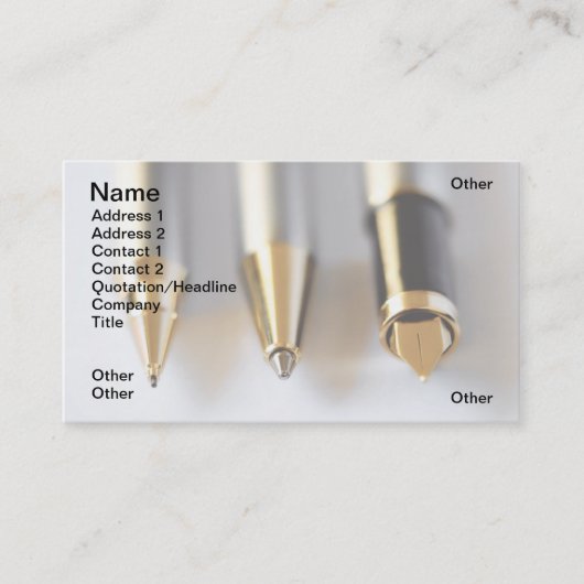 Carte De Visite Stylos (Devant)
