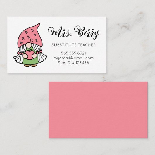 Carte De Visite Substituer Maître Gnome (Devant / Derrière)