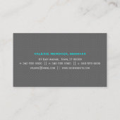 Carte de visite subtil d'initiales de pois (Dos)