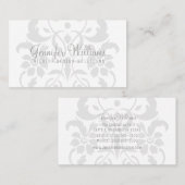 Carte de visite subtil gris de damassé (Devant / Derrière)