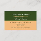 Carte De Visite Subtle Forest Green et Peach Classic Professional (Dos)