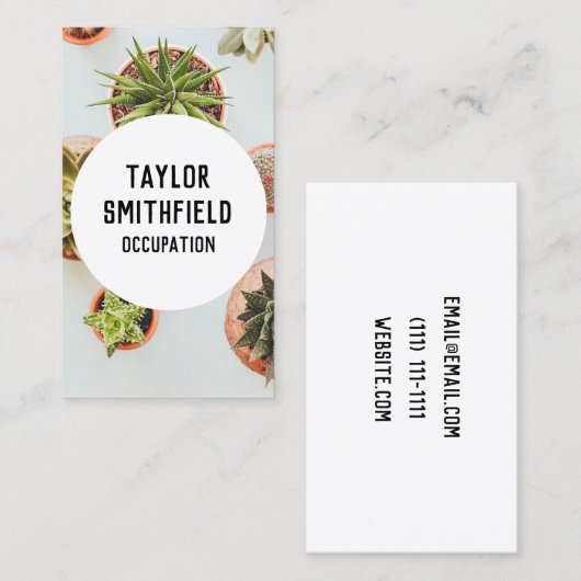 carte de visite succulent (Devant / Derrière)