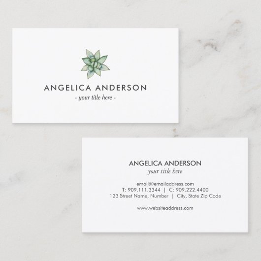 Carte de visite succulent (Devant / Derrière)