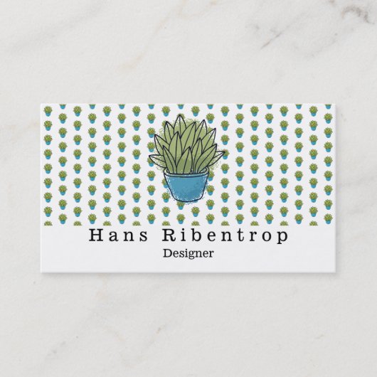 Carte De Visite Succulent dans le vase (Devant)