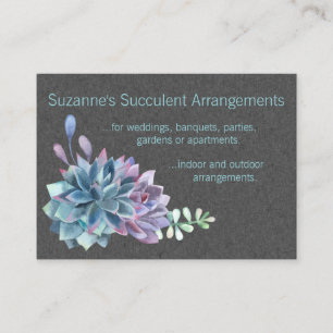 Carte de visite succulent Heather de composition