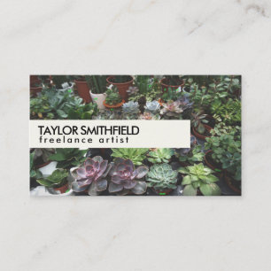 Carte De Visite Succulent Plante et Jardin aux Fleurs