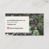 Carte De Visite Succulent Plante et Jardin aux Fleurs (Dos)