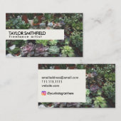 Carte De Visite Succulent Plante et Jardin aux Fleurs (Devant / Derrière)