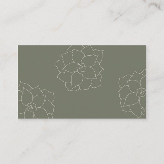 Carte de visite Succulent | Style appothécaire (Dos)