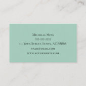 Carte De Visite Succulent Vert Botanique Élégant Script (Dos)