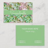 Carte De Visite Succulente Colorée (Devant / Derrière)