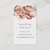 Carte De Visite Succulents botaniques de fleur de jardin floral (Dos)