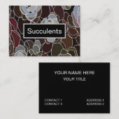 Carte De Visite Succulents colorés Floral (Devant / Derrière)
