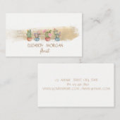 Carte De Visite Succulents de brosse à huile d'or (Devant / Derrière)