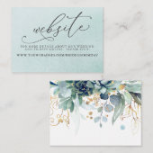 Carte De Visite Succulents et Gold Greenery Site Mariage (Devant / Derrière)