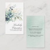 Carte De Visite Succulents et verdure or Élégant Boho Foliage (Devant / Derrière)