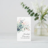 Carte De Visite Succulents et verdure or Rose Elegant Boho (Debout devant)