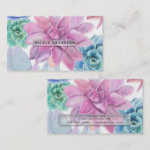 Carte De Visite Succulents Moderne Chic Fiesta Jardin Floral (Devant / Derrière)