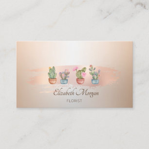 Carte De Visite Succulents Rose Brush Boulangerie Boulangerie