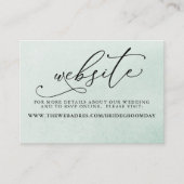 Carte De Visite Succulents Silver Greenery Mariage Website Card (Devant)