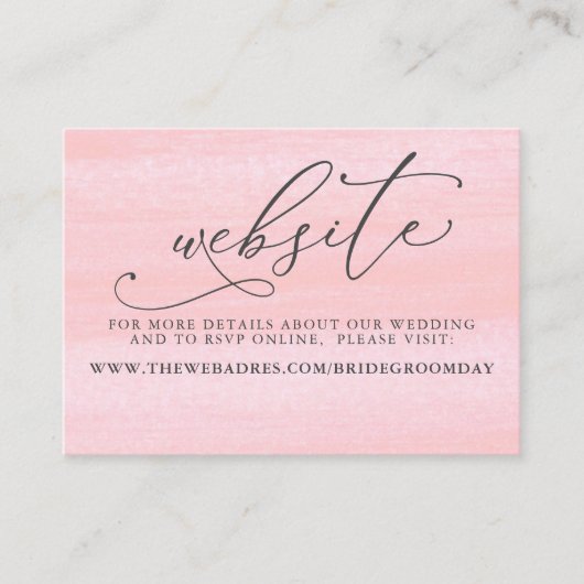 Carte De Visite Succulents Verdure rose Mariage site Web (Devant)