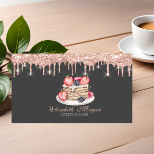 Carte De Visite Sucettes Pancakes Rose Gold Drives Boulangerie