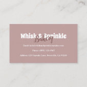 Carte De Visite Sucre Boulangerie Boutique Gâteaux Sur Mesure Choc (Dos)