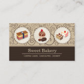 Carte De Visite Sucre Boulangerie Boutique Gâteaux Sur Mesure Choc (Devant)