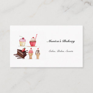Carte De Visite Sucre Boulangerie Cupcakes Gâteaux crème glacée ro