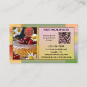 Carte De Visite Sucre Boulangerie Dessert Photo Logo QR Code (Dos)