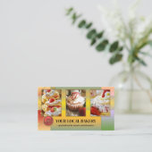 Carte De Visite Sucre Boulangerie Dessert Photo Logo QR Code (Debout devant)