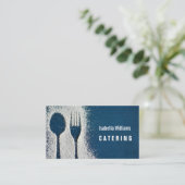 Carte De Visite Sucre Fork Navy Blue Restauration, Restaurant (Debout devant)