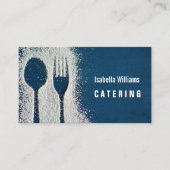 Carte De Visite Sucre Fork Navy Blue Restauration, Restaurant (Devant)